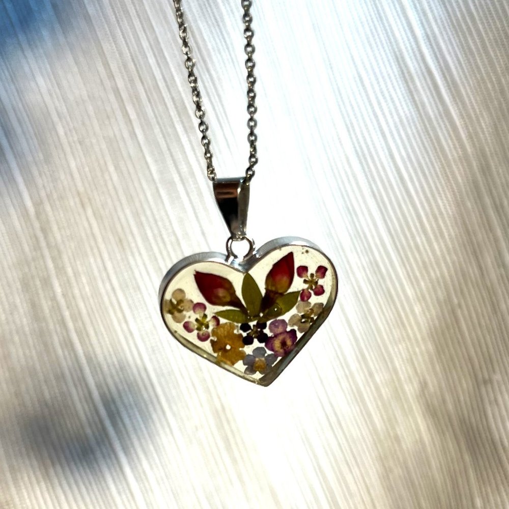 Silver plated Mexican Floral Necklace